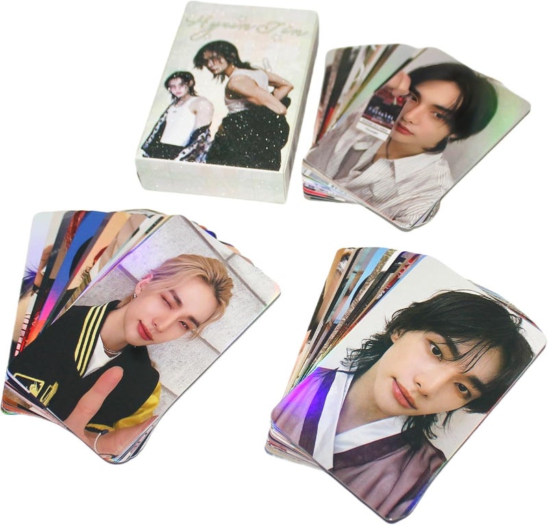 PYAJUU Stray Kids Laser Photocard 50pcs Stray Kids Album Photocard KPOP Straykids GIANT Photo Cards HOP Album Card Gift for Fans FELIX Photo Cards Bangchan Greeting Card HYUNJIN Postcard (Hyunjin) - Image 4